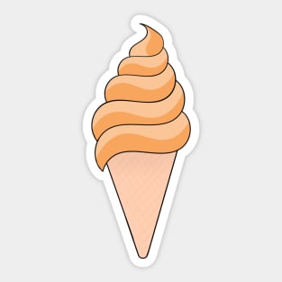 Orange ice cream with cone Sticker